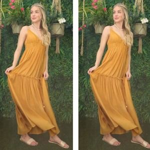 Yellow Mustard Boho Mustard Tank Maxi Dress
